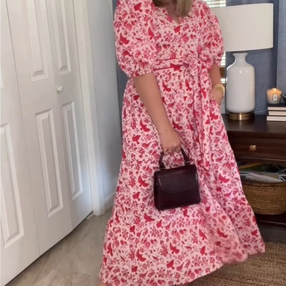 Victoria Dunn Pink Floral Maxi Dress